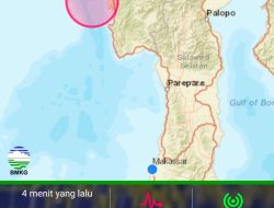 Gempa M 5,8 Guncang Kabupaten Mamuju